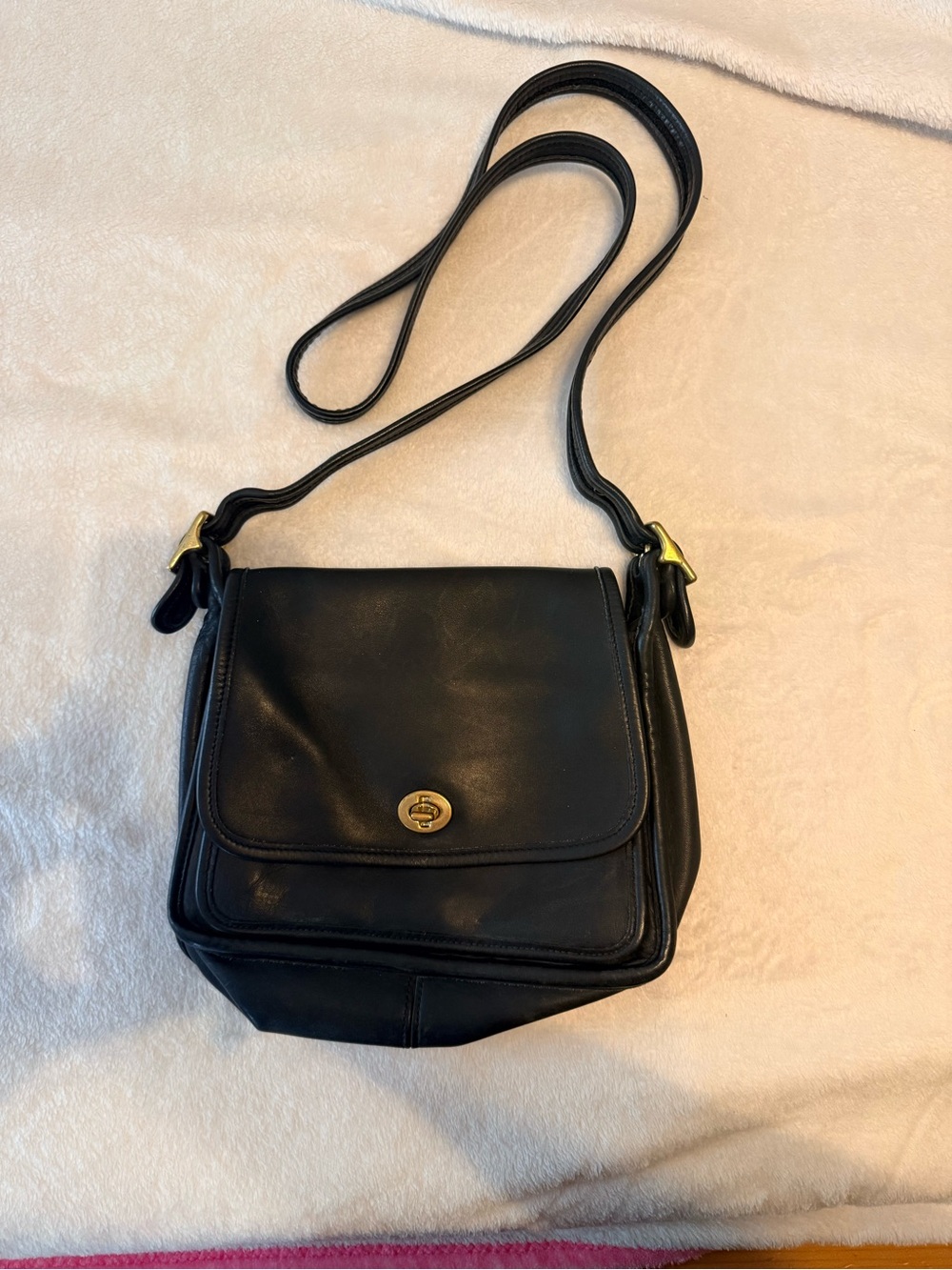 Coach Rambler Black Leather Crossbody Bag